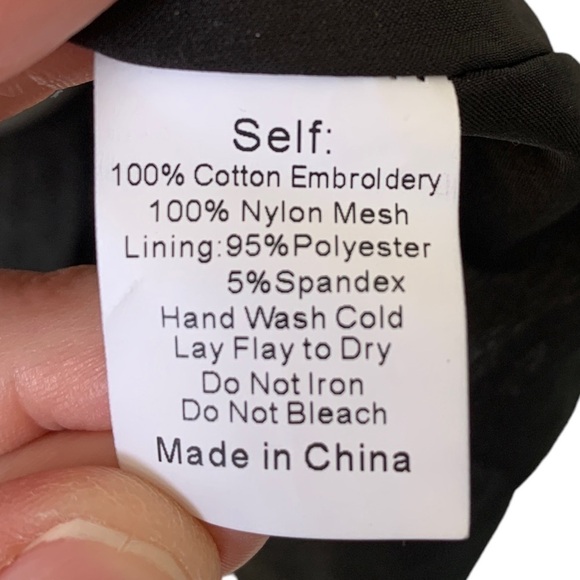 JEN'S Pirate Booty Fortune Mini Dress Black White Lace Sheer Embroidered Size M - Picture 12 of 12